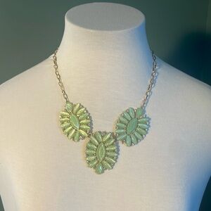 Mint green sparkling costume bib necklace y2k